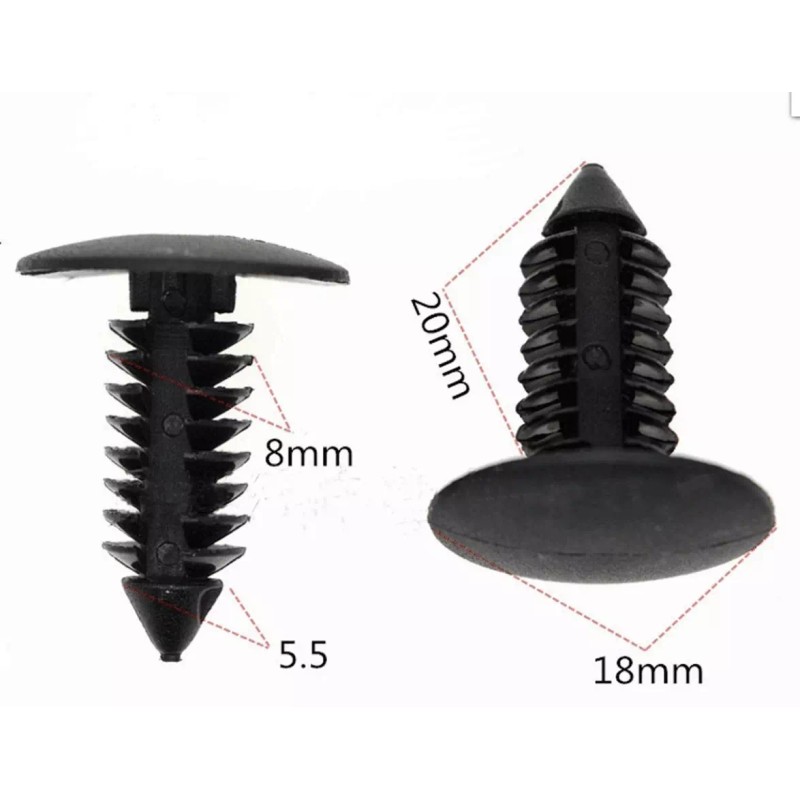 SNS 100X 8mm Bumper Clips Retainer Car Plastic Rivets Fastener