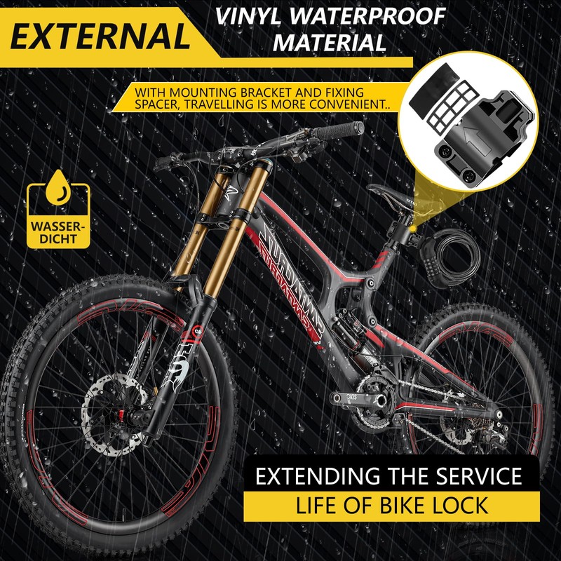 BOLEi Bicycle Lock with Combination Code 12 mm/120 cm I