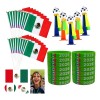 Kit Fútbol México Banderas Silbatos Pulseras Y Stickers