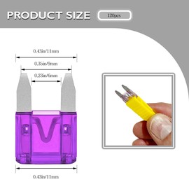 Rebvugr 120PCS Car Fuses Assortment Kit, Automotive Fuse, Auto Blade Fuse Kit with Puller Tool, Mini Fuses(2A/3A/5A/7.5A/10A/15A/20A/25A/30A/35A) Replacement Fuse for Car RV Truck Motorcycle Marine