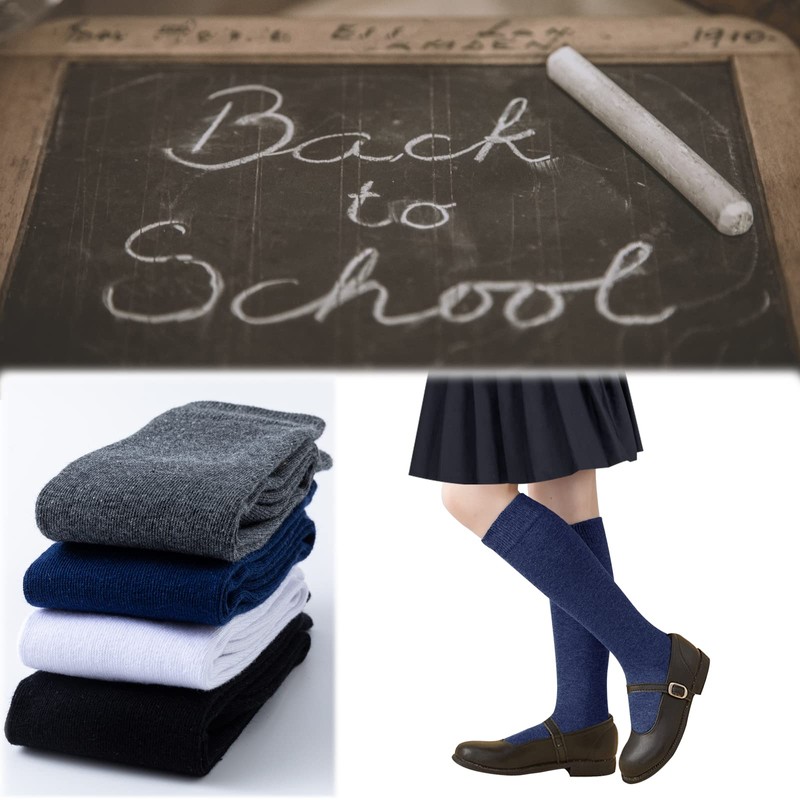 Calcetines altos hasta la rodilla para niñas, calcetines de uniforme