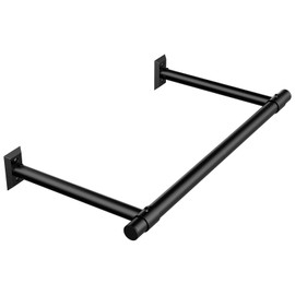 Mogaath Clothes Rack for Hanging Clothes, Heavy Duty Metal Clothing Rack, 48'' Modern Style Garment Bar Closet Rod, Saving Wall Mounted Clothes Hanger for Laundry Room, Closet, Matte Black