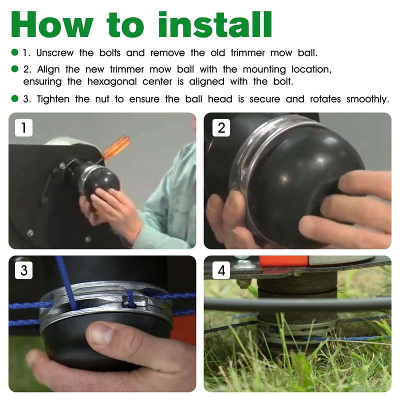 RO6G 311011 Walk Behind String Trimmer Mower Head Mow Ball,