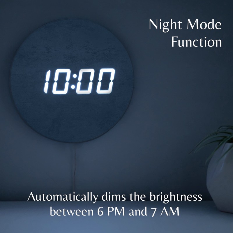 Leafre Minimalist LED Digital Wall Clock – USB Powered |