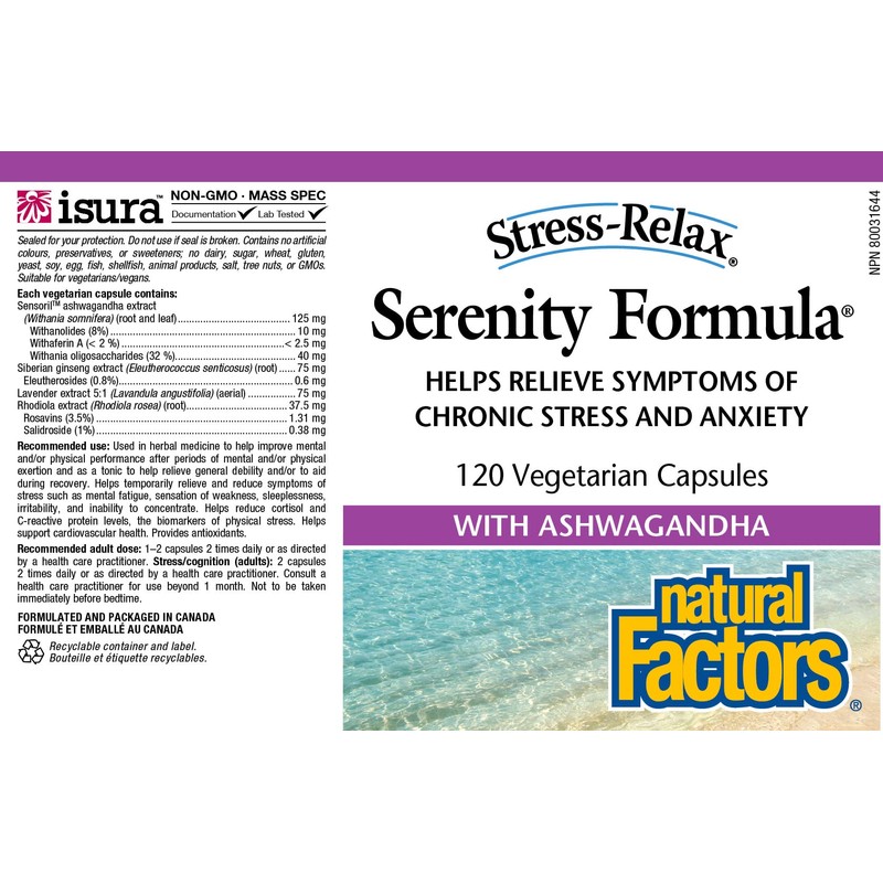 Natural Factors - Stress Relax Serenity Formula. Stress and Anxiety