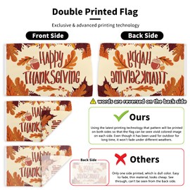 Probsin Thanksgiving Decorations Flag 3x5 Feet Banner Double Printed Party Supplies Yard Signs Home Decor Funny Hanging Poster Fall Leaves Nuts Happy Thanksgiving Orange Welcome Photo Backdrop