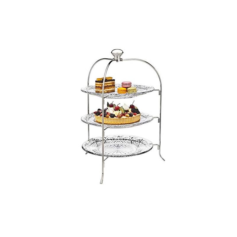 Godinger 3 Tiered Platter Stand - Dublin Crystal Collection