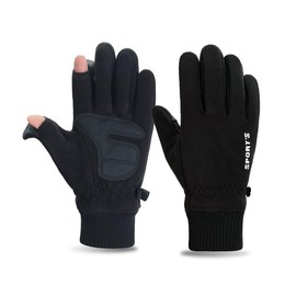 ANJMEICH Cycling Gloves, Outdoor Sports Warm Gloves, Touch Screen Phone Friendly (Women Black)