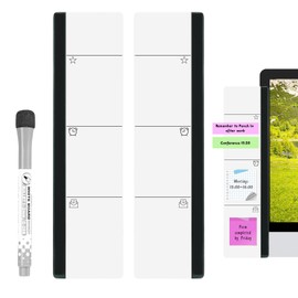 Pack of 2 Monitor Memo Board Creative Acrylic Message Boards Monitors Memo Side Panel with Wipe Clean Pen for Office Home (Left and Right)