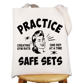 Gym Rat Tote Bag Gym Lover Gifts Practice Safe Sets Fitness Lover Tote Bag Muscle Mommy Gifts (Practice safe UK)
