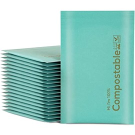 4x8 100% Biodegradable Bubble Mailers,25 Count Teal #000 Compostable Padded Packaging Wrap Envelopes Pouches Eco Friendly Self Seal Bags