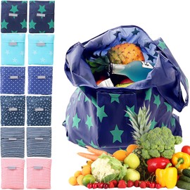 12PIEZAS Bolsas de la Compra Ecológicas, Bolsas de la Compra Portátiles Gran Capacidad Colsas Impermeables Bolsas de la Compra Plegables Supermercado