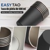 Vasos de Acero Inoxidable 500ml 6PCS, Taza Termica FríoCaliente Negro