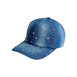 Red by Kiss Satin-Lined Baseball Cap, Comfortable Fit Adjustable Hat, Hair Protection Unique Designs (Star)