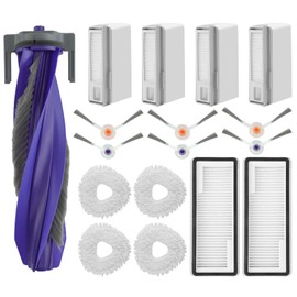 17 Pack Freo X Ultra Accessories Kit Replacement Compatible with Narwal Freo X Ultra Robot Vacuum Cleaner, 1 Main Roller Brush, 2 Hepa Filters, 4 Mop Pads, 4 Dust Bags, 6 Side Brush