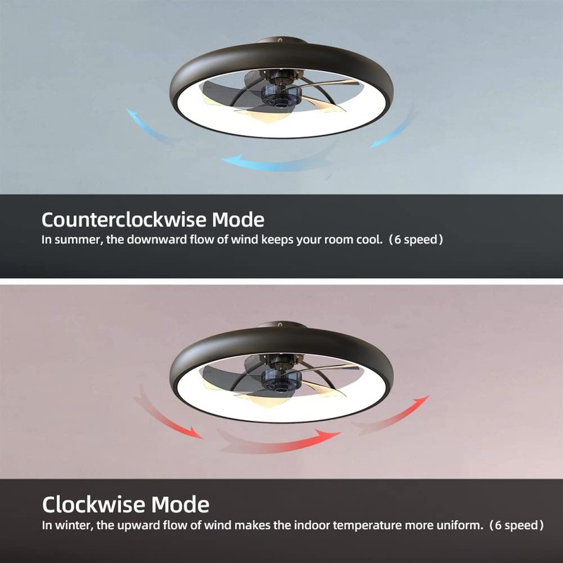 CIKASS Ceiling Fan with Lights Dimmable LED Reversible Blades Timing
