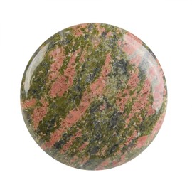 Nupuyai Healing Energy Worry Stone for Anxiety/Stress, Round Smooth Pocket Stone for Meditation/Massage/Decor, Unakite Gem