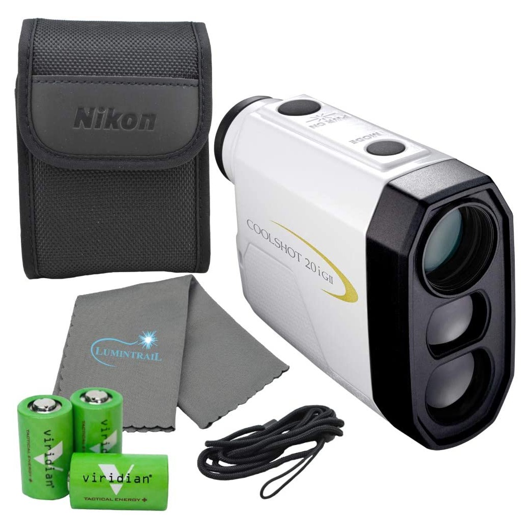 Nikon Coolshot Golf Laser Rangefinder Bundle with 3 CR2 Batteries and a Lumintrail Cleaning Cloth