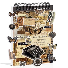 Dwpetzo 50 Sheets Precut Dark Academia Washi Stickers Book for Journaling, 604PCS Vintage Scrapbook Stickers, Ephemera for Junk Journal Supplies, Scrapbooking, Bujo, Collage, Adults Crafts Arts