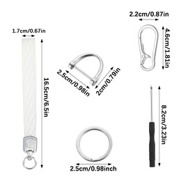 Mabor Leather Wristlet Keychain, Car Key Chain Wrist Keychain with 3 Key Ring and Anti-Lost D Ring Leather Key Chain Holder for Men and Women