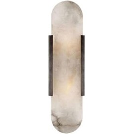 LTTKLMP 19.7" Mid Century Natural Alabaster Wall Sconces Wall Lighting Bathroom Vanity Light Fixtures Marble Wall Light White Stone Glass Modern Wall Mount Lamp for Bedroom Living Room Hallway