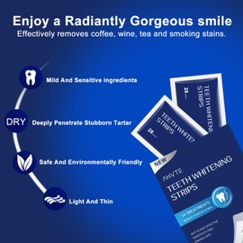 COZYTIMES Teeth Whitening Strip, Whitening Strips, 28 Strips for Sensitive Teeth, Professional and Natural Teeth Whitening Kit,14 treatments