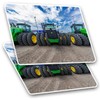 Rectangle Stickers (Set of 2) 10cm - Green Farm Tractors