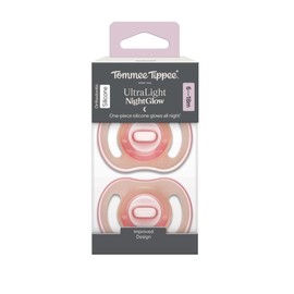 Tommee Tippee Ultra Light Night Glow Soother 6 to 18 Months X 2 (Assorted Colours)
