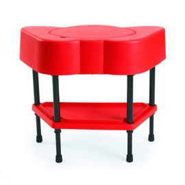 Children's Factory AFB5100PR Angeles Toddler Sensory Table with Lid, Adjustable Height Sand & Water Indoor/Outdoor Play Equipment for Kids Playroom/Homeschool/Classroom, Red