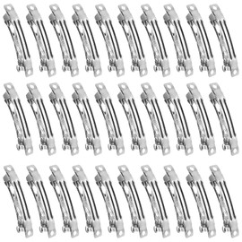 Pack of 50 6 cm French Hair Clips Hair Pin Blank Silver Metal French Hair Pin Press Stud Hair Clips Fasteners for Women Girls DIY Hair Accessories