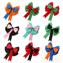 Wisafory Large Red Bow, Giant Bow, Decorative Bow, Car Bow, Gift Bow, Giant Decorative Bows for Car, Valentine's Day, Wedding, Christmas, Birthday, Red/Green, 50 cm