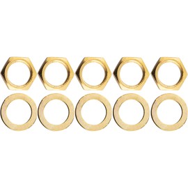 DIAO79NI 5Pcs American 3/8" Fine Knurled Guitar Toggle Switch Nut for Les Pauls with Switchcraft Switch (Gold)