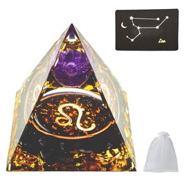 VBNZBK VBNZBK Orgonit Pyramide Kristalle Pyramide Gro? Edelsteine Pyramiden Sternzeichen Esoterik Sternzeichen Geschenke 12 Constellation, Meditation Deko Esoterik Deko (L?we)
