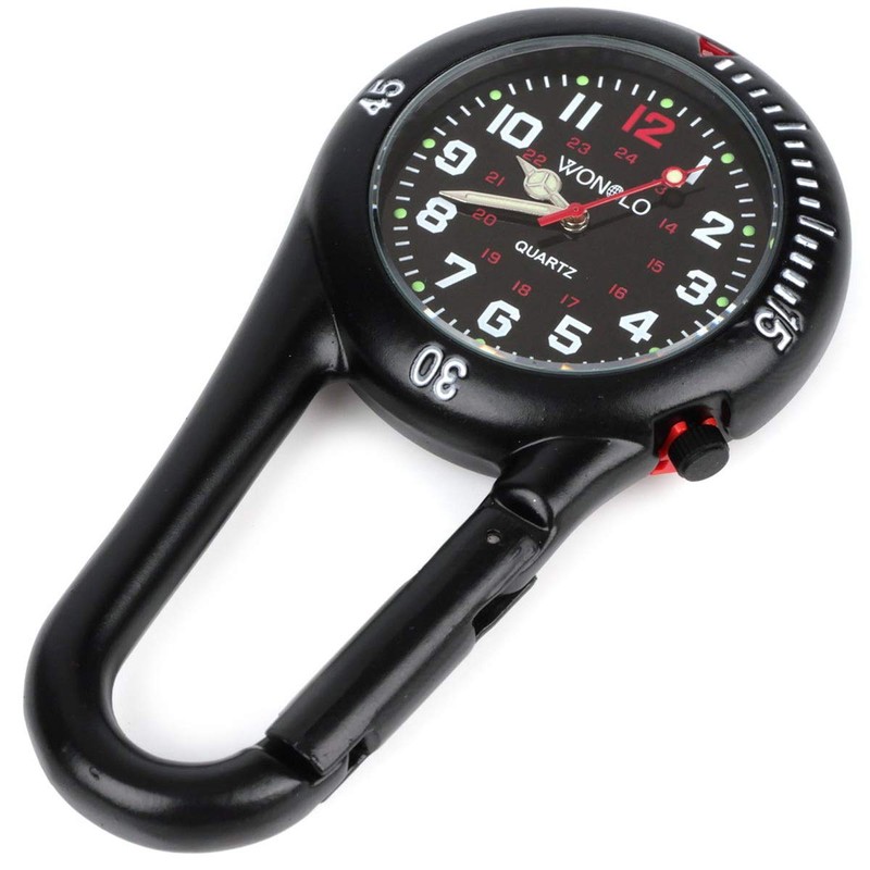 WONOLO Clip on Carabiner Luminous Face FOB Digital Watch for