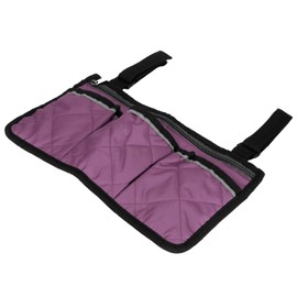Wheel Chair Storage Tote, Wheelchair Armrest Accessories Wheelchair Bag, for Elderly, Seniors, Adults Armrest Pouch Organizer(purple)