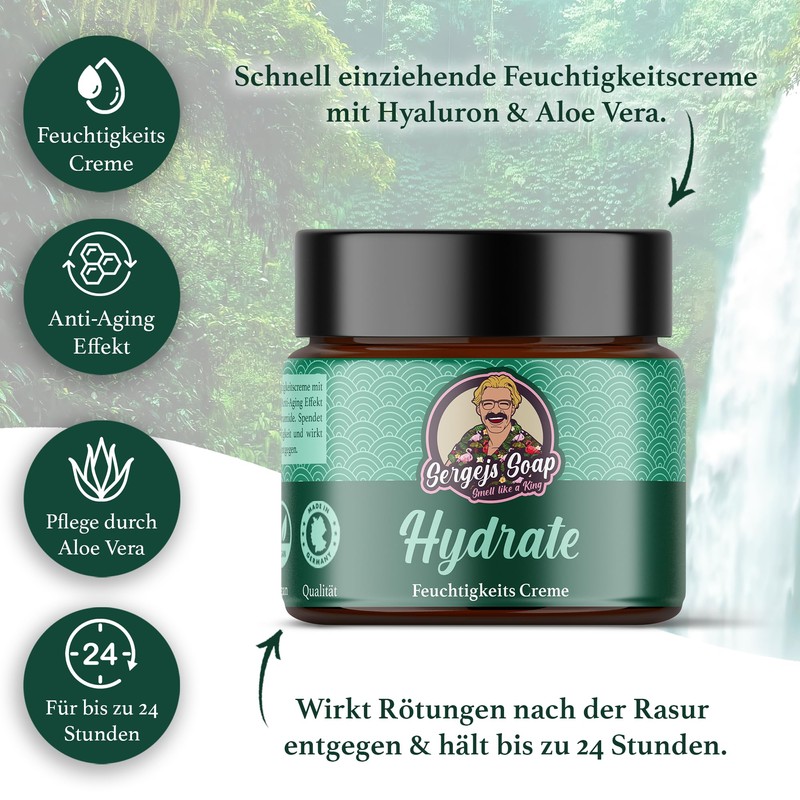 Sergejs Soap Hydrate Day Cream Skin Care Anti-Ageing Hyaluronic Nourishing