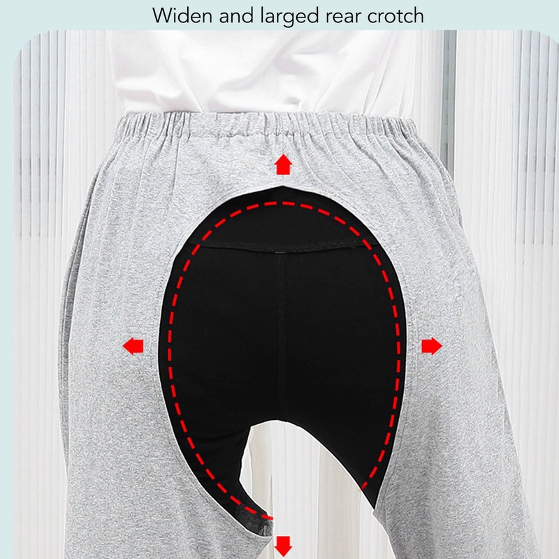 Urinary Incontinence Care Pants Front Rear Crotch Opening Elderly Nursing