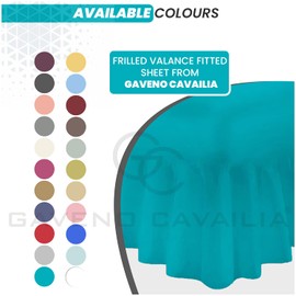 GC GAVENO CAVAILIA Percale Extra Deep Fitted Valance, Non Iron Frilled Sheets, Easy Care Plain Dyed Bedding 180 TC, Polycotton, Teal, Single