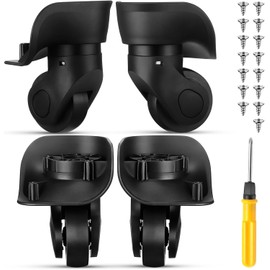 JUVEL 1 Pair of Replacement Wheels for Suitcases – Replacement Wheels for Soft Shell Hard Shell Suitcase Universal Suitcase Wheels Suitcase Wheels Replacement Luggage Wheels Swivel Wheels, black,