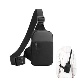 Yamadura Small Sling Crossbody Sling Bag, Chest Bag Backpack Dual Pocket Water Resistant Fanny Pack Running Phone Holder for Men Women Workout Travelling