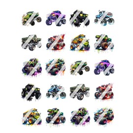 Monster Trucks Nail Art Decals - Waterslide Nail Decals (Child 0.2" inches)