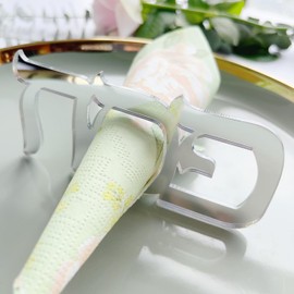 Set of 12 Pesach Serviette Ring, Serviette Holder, Napkin Holder Passover, Jewish Passover Decoration Set (Mirror Gold)