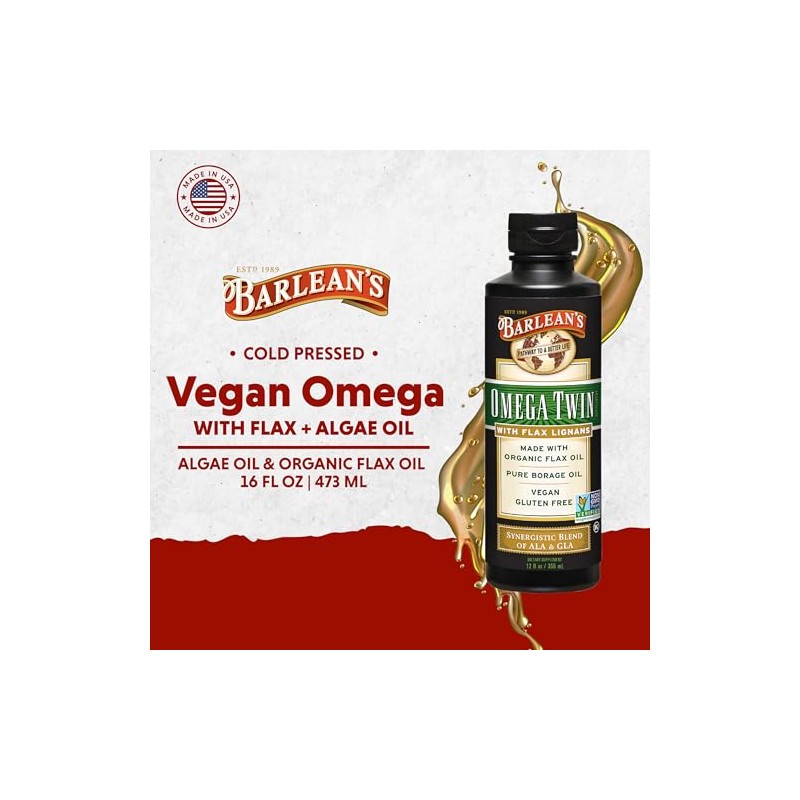Barleans Lignan Omega Twin Oil, 12-oz