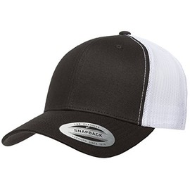 Yupoong YP Classics Retro Trucker Cap, Black/White, OSFA