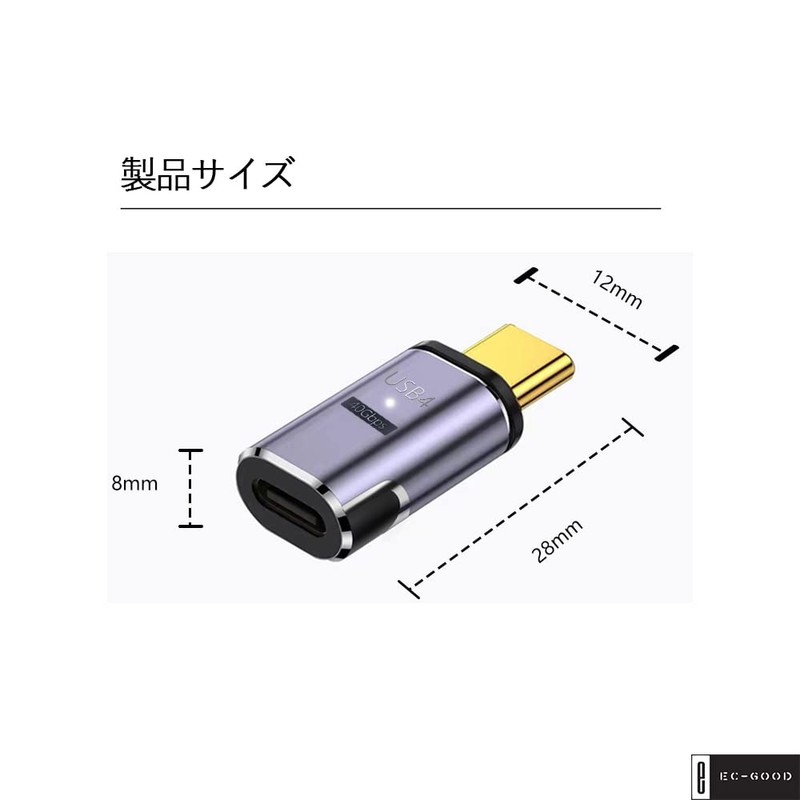 USB-C Type C Magnet Converter Adapter with 2 Terminals, Thunderbolt