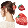 2 Pcs Strawberry Hair Claw Clips Acetate Hair Claw Fruit