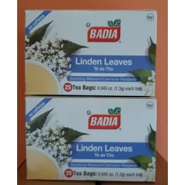 Badia Pack of 2 Badia Linden Leaves Soothing, Relaxant (50 Bags In Total) Te de Tilo.