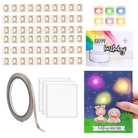 BAOFALI 60Pcs/Set LED Circuit Stickers Red Blue Green Yellow Orange Pink and Rainbow Blink; Light Craft Kit for Making Light-Up Cards Scrapbook Decoration Light-up Projects (6 Colors)