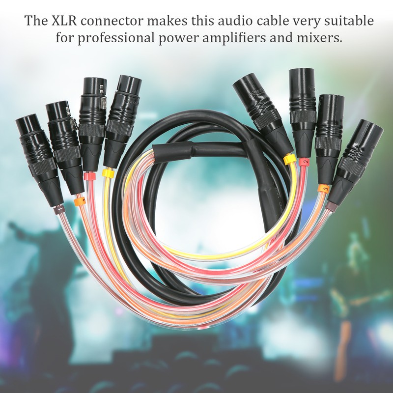 1.5m XLR Audio Cable 4 Channel Splitter Cable Microphone Speaker