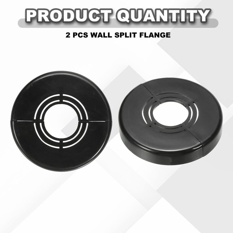 sourcing map 2pcs Wall Split Flange 0.59" (15mm) Plastic Round